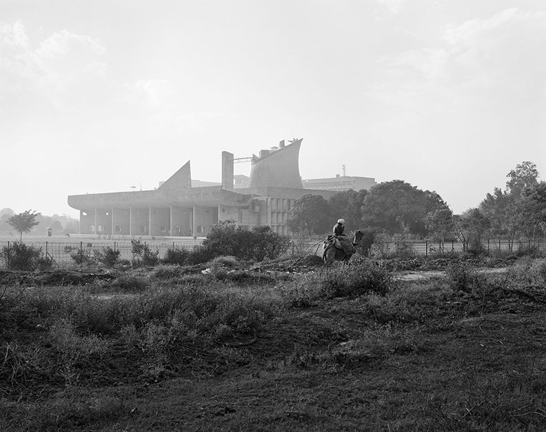 A photograph by John Riddy of the Capitol Complex in Chandigarh by Le Corbusier