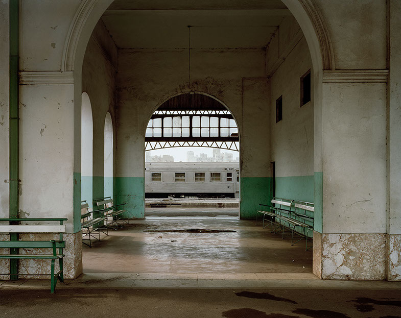 A photograph by John Riddy of the train station in Maputo