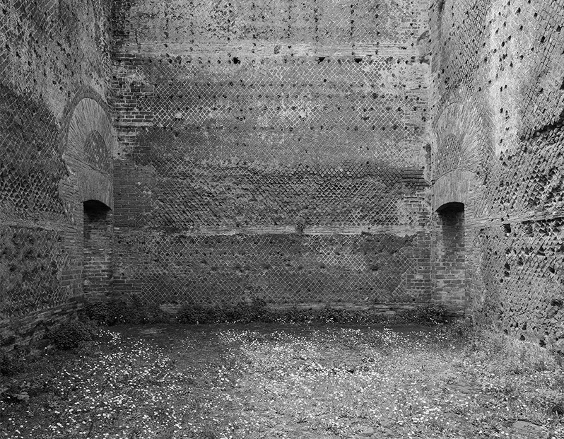 A photograph of the Villa Adriana from John Riddy's series 'Rome'