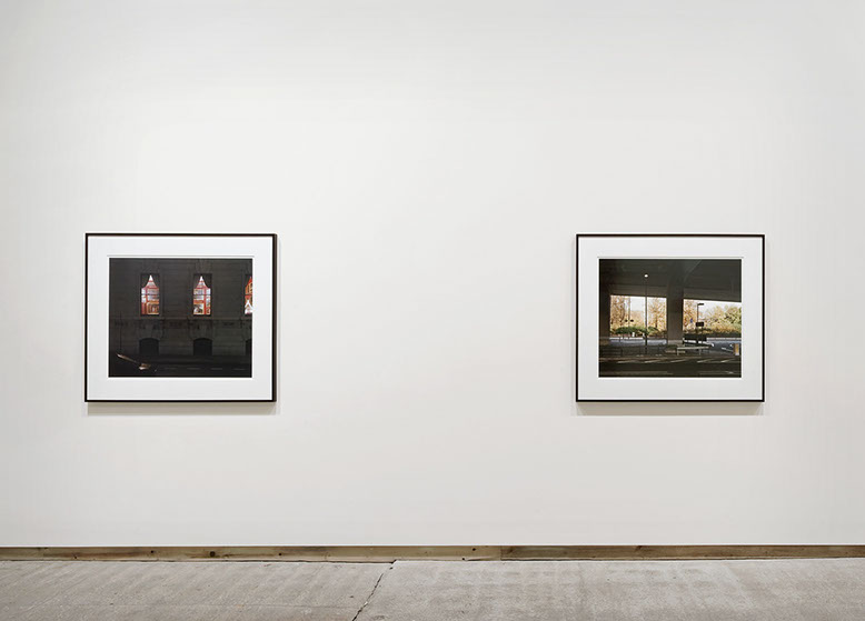 Installation view of John Riddy's exhibition 'Low Relief - Photographs of London' at Frith Street Gallery in 2009