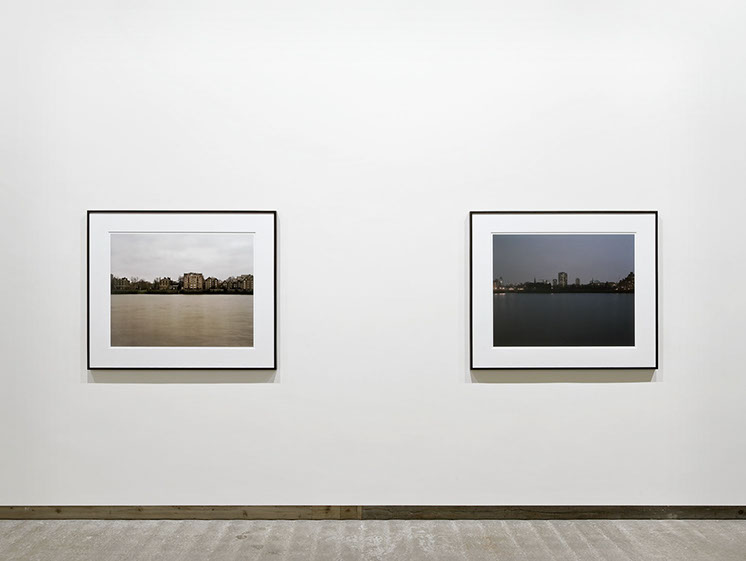 Installation view of John Riddy's exhibition 'Low Relief - Photographs of London' at Frith Street Gallery in 2009
