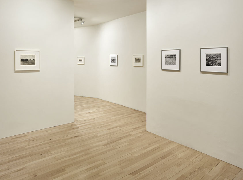 Installation view of John Riddy's exhibition with James Castle - "Of Things Placed" - at Frith Street Gallery in 2015