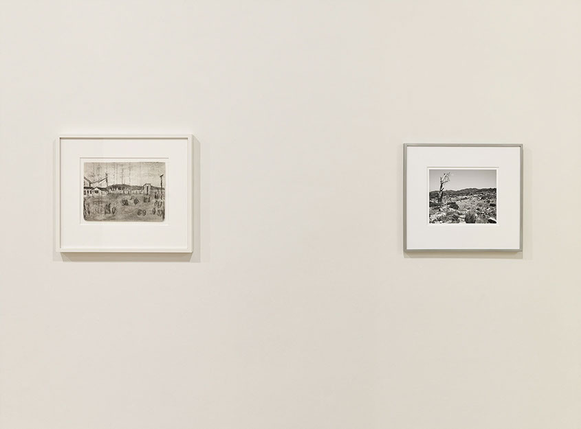 Installation view of John Riddy's exhibition with James Castle - "Of Things Placed" - at Frith Street Gallery in 2015